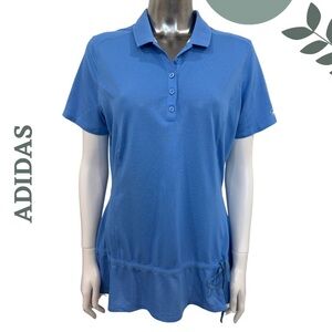 Adidas Predator Ridge Golf Shirt – Light Blue, Flared Drawstring Hem Size Large